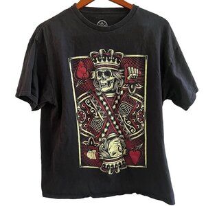 Dom Shirt Adults Extra Large Black King Of Hearts Skull Tee Cotton‎ Mens